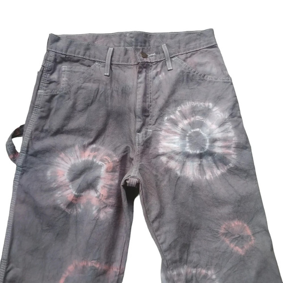 Dickie's Painter's Pants Altered with Beach Treatment Gray Pink White 29 - Picture 3 of 10